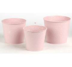 Набор декоративных кашпо 17X14.5CM B13,15X13.5CM B12,13.5X12.3CM B10, 3 шт., светло-розовый, металл