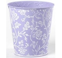 Декоративное кашпо D14XH14,5/B10СМ, св.сиреневый, металл