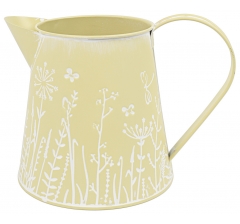 Декоративное кашпо-кувшин 19XBD14XH13.5/14.5CM T:D10CM, св.желтый, металл