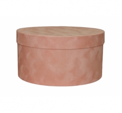 Коробка круглая бархатная D-200, H-110, розовый