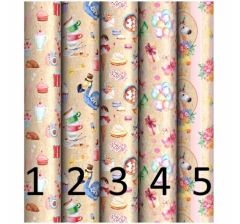 Упаковочная бумага крафт 70*100см"Мир девочек", 70г/м2, дизайн 5