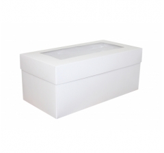Коробка самосборная с окном 360*180*150 мм, белая