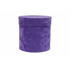 Коробка бархатная-люкс, d-110, h-120, темно-пурпурный