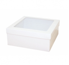 Коробка подарочная с окном 200*200*70 мм, белая