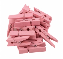 Прищепки деревянные 35 мм, розовый