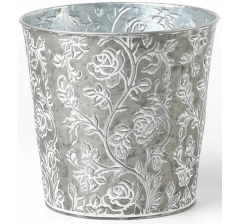 Декоративное кашпо D17,5XH17/B13СМ, серебро, металл