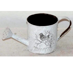 Кашпо-лейка металлическая 11*11*10,5, 1 шт., серебряный