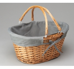 Корзина плетеная (ива) D37*30 H18/HH30 B27.5*18, 1 шт., натуральный