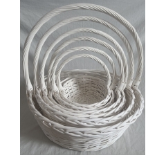 Набор корзин плетеных (ива), 65*65*22*64, 57*57*20*58, 49*49*18*52, 42*42*16*46, 35*35*14*40, 28*28*12*34, 6 шт., белый