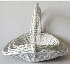 Набор корзин (ива) 50x40 H9/13/40; 44x33 H6/14/35; 36x26H8/13/30, 3 шт., белый