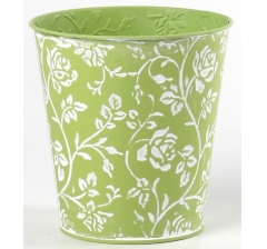 Декоративное кашпо D14XH14,5/B10СМ, св.зеленый, металл
