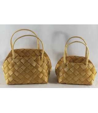 Набор корзин плетеных (секвойя), 30x17x7/17/30 B:24x15 см, 24x14x5/13/26 B:20x12см, 2 шт., натур.