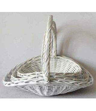 Набор корзин (ива) 50x40 H9/13/40; 44x33 H6/14/35; 36x26H8/13/30, 3 шт., белый